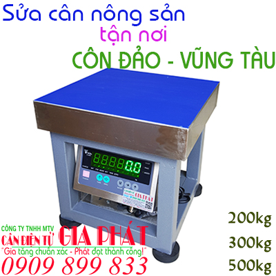 Sửa cân điện tử nông sản Côn Đảo Vũng Tàu 200kg 300kg 500kg