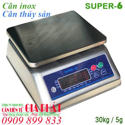 Cân điện tử 30kg inox chống nước Super-6 30kg
