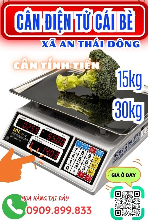 Cân điện tử ở An Thái Đông Cái Bè Tiền Giang - cân tính tiền 15kg 30kg