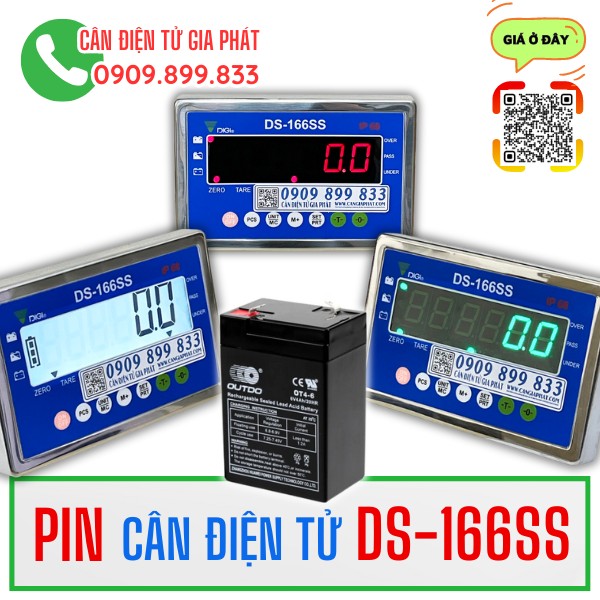 Pin cân điện tử DS-166SS 6V - Sửa cân điện tử DS-166SS