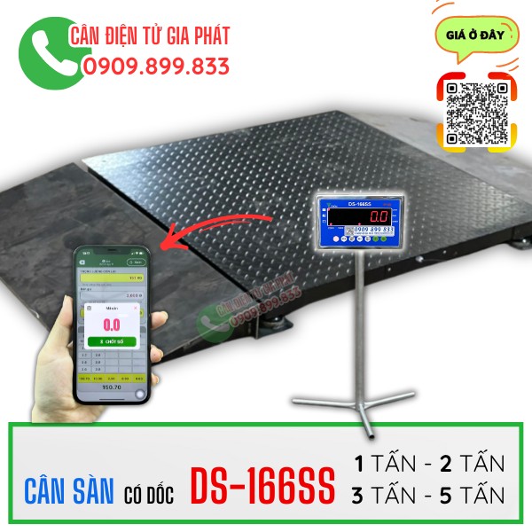 Cân điện tử DS-166SS có 2 dốc 1 tấn 2 tấn 3 tấn