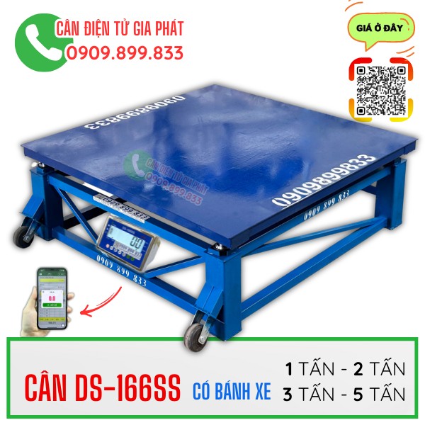 Cân điện tử DS-166SS có bánh xe 1 tấn 2 tấn 3 tấn