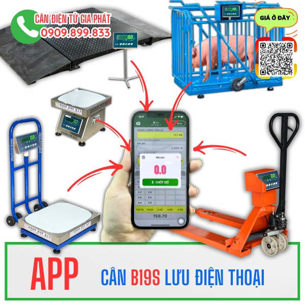 APP cân điện tử B19S kết nối điện thoại lưu số cân lịch sử cân