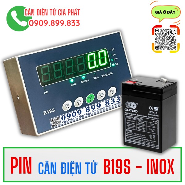 Pin cân điện tử B19S 6V - Sửa cân điện tử DS-166SS