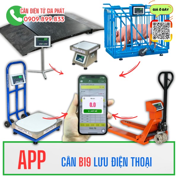 APP cân điện tử B19 kết nối điện thoại lưu số cân lịch sử cân