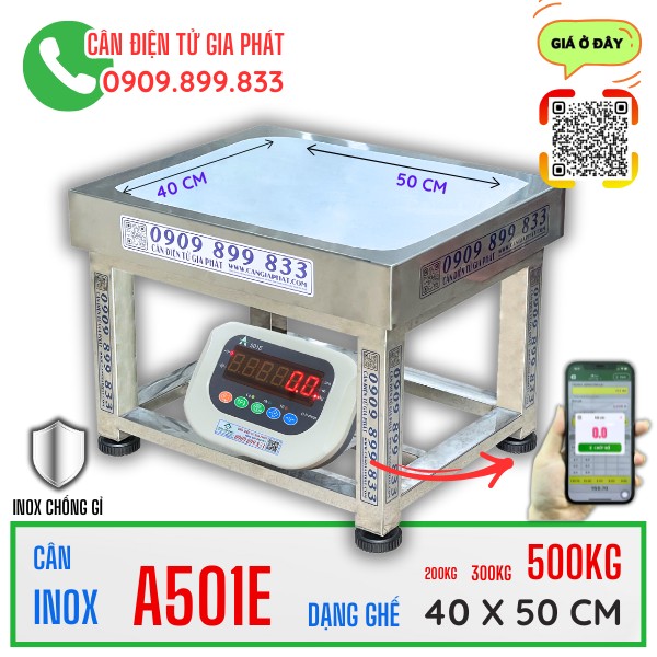 Cân điện tử A501E 100kg 200kg 300kg 500kg inox