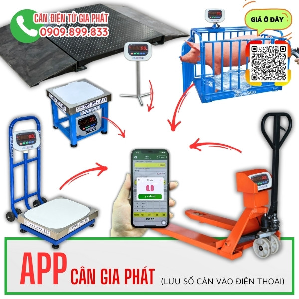 APP cân điện tử A501E kết nối lưu số cân vào điện thoại
