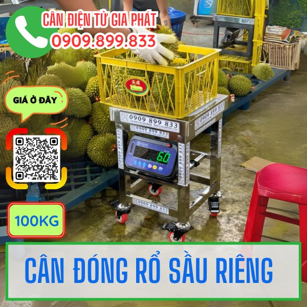 Cân điện tử 100kg chuyên cân rổ sầu riêng xuất khẩu