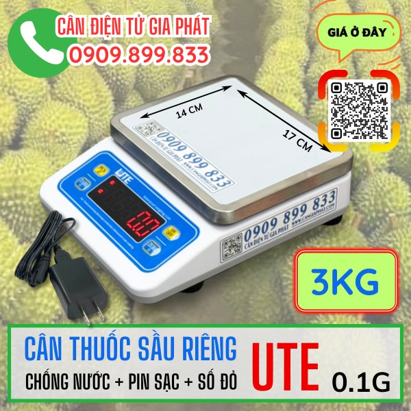 Cân thuốc sầu riêng 3kg 5kg 6kg độ chính xác 0.1g chống nước