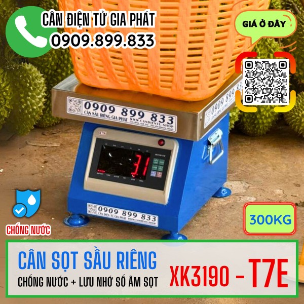 Cân sọt sẩu riêng XK3190-T7E 300kg chống nước