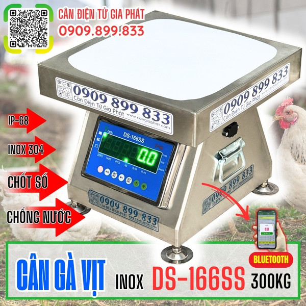 Cân điện tử cân gà vịt inox chống nước 100kg 200kg 300kg