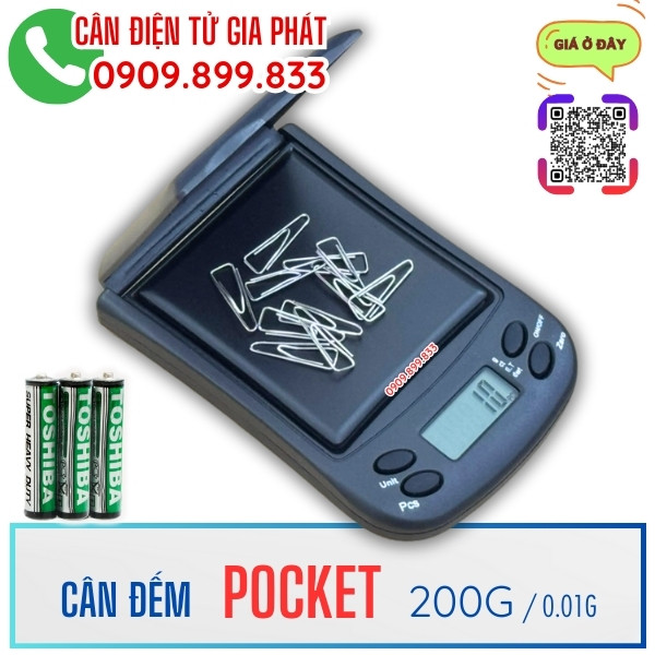 Cân tiểu ly Pocket 200g cân đếm số lượng mẫu