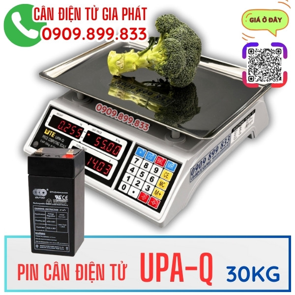 Cân điện tử tính tiền UPA-Q 30kg dùng pin sạc