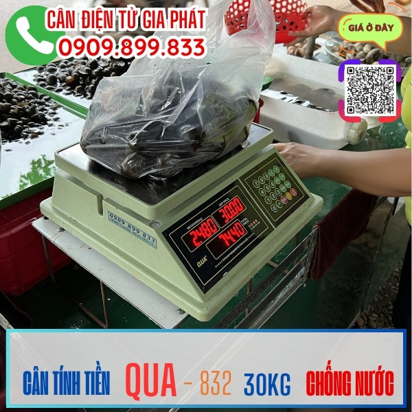 Cân điện tử tính tiền QUA-832 30kg bán hải sản