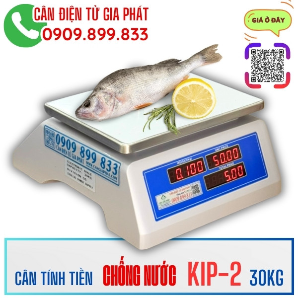 Cân tính tiền chống nước KIP-2 30kg 2 màn hình số trước sau