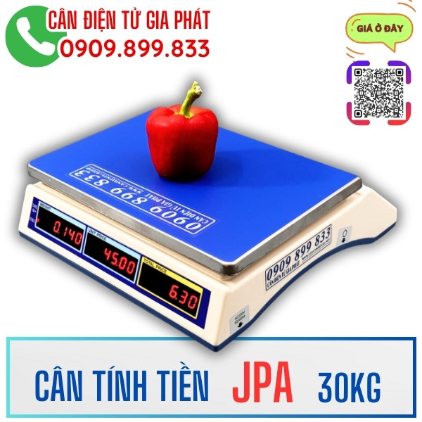 Cân điện tử tính tiền JPA 15kg 30kg 2 màn hình số trước sau