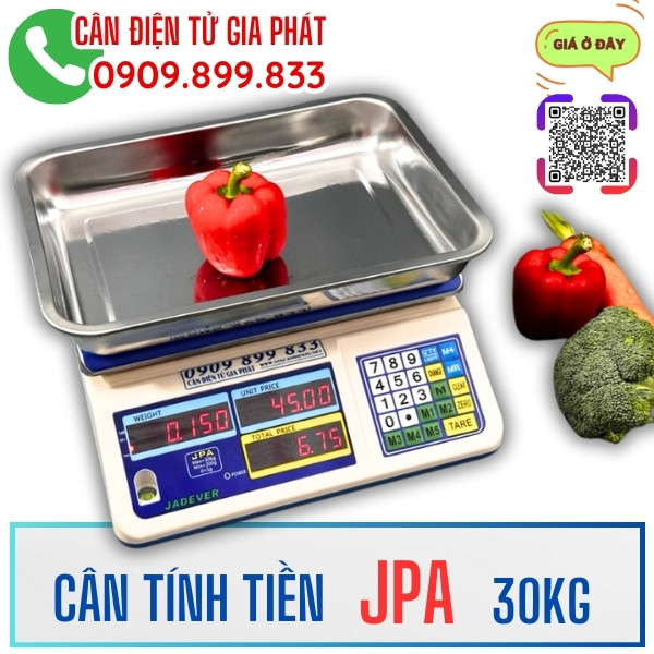 Cân điện tử tính tiền JPA 30kg có đĩa inox