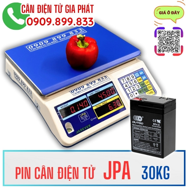 Cân điện tử tính tiền JPA 15kg 30kg pin sạc 6V