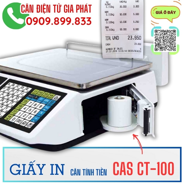 Giấy in mực in cân điện tử Cas CT-100 6kg 15kg 30kg