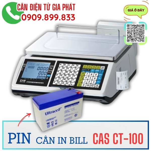 Pin cân điện tử Cas CT-100 6V - sửa cân điện tử Cas CT100