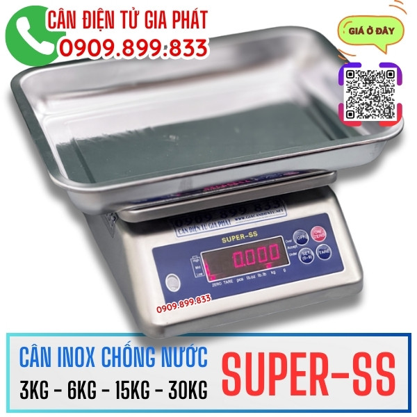 Cân điện tử Super-SS 3kg 6kg 15kg 30kg inox chống nước