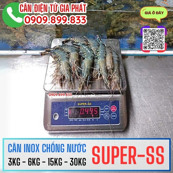 Cân điện tử inox chống nước Super-SS 3kg 6kg 15kg 30kg cân tôm