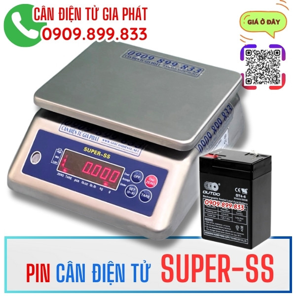 Pin cân điện tử Super-SS 3kg 6kg 15kg 30kg phổ biến