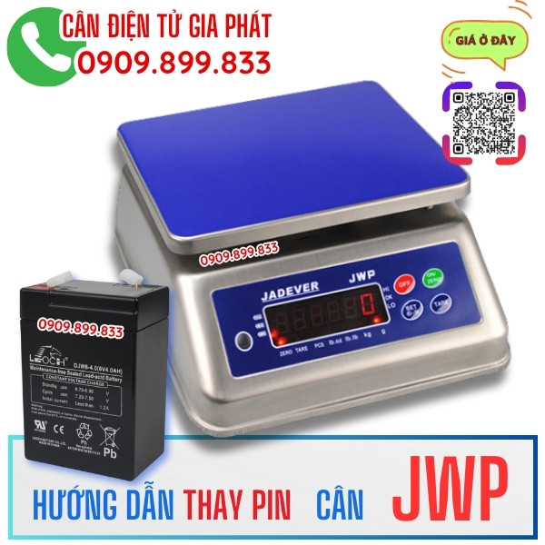 Pin cân thủy sản Jadever JWP 3kg 6kg 15kg 30kg inox chống nước