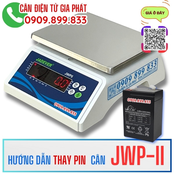 Hướng dẫn thay pin cân điện tử JWP-II 3kg 6kg 15kg 30kg