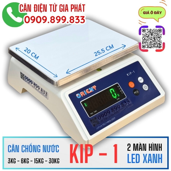 Cân điện tử chống nước KIP-1 3kg 6kg 15kg 30kg sô xanh cân tôm