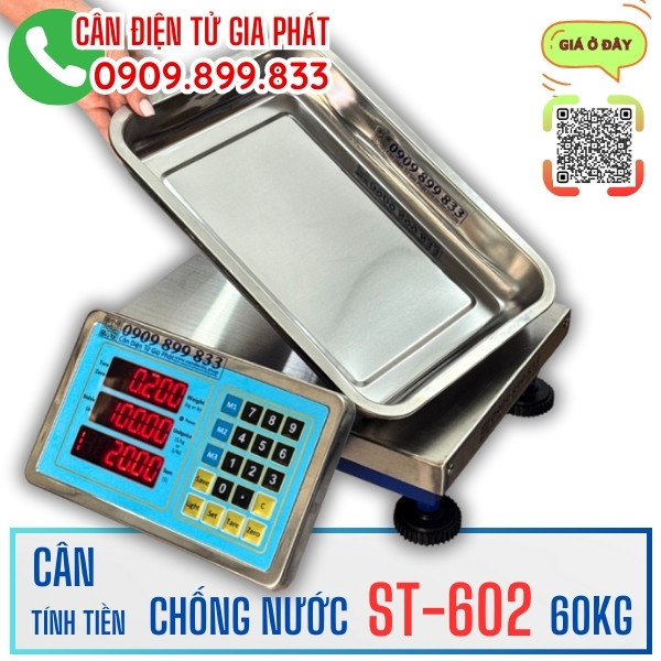 Cân điện tử tính tiền chống nước ST-602 4kg 50kg 60kg