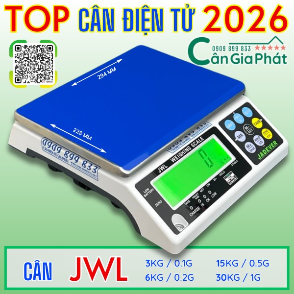 Cân điện tử Jadever 2026 3kg 6kg 15kg 30kg