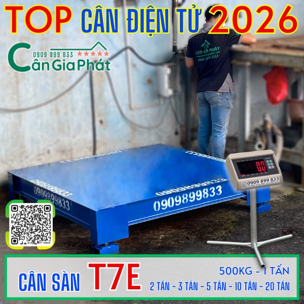 Cân sàn điện tử 1 tấn 2 tấn 3 tấn 5 tấn 10 tấn năm 2026