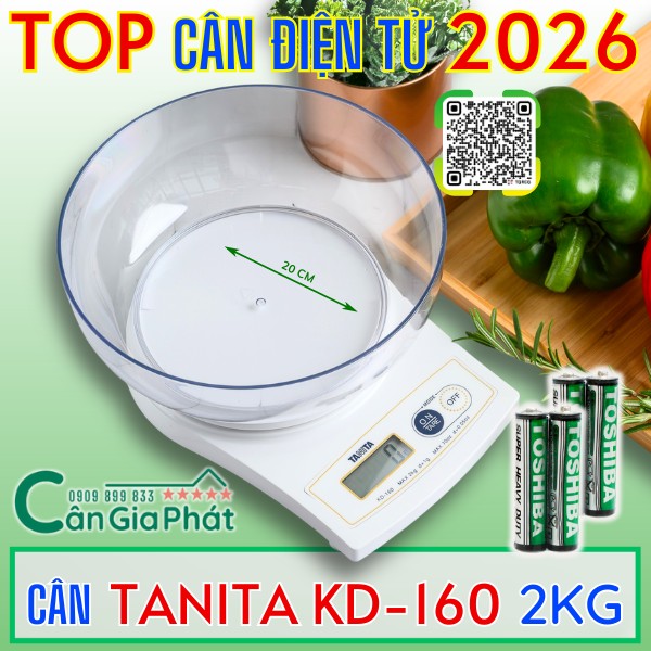 Cân điện tử 2026 1kg 2kg 3kg 5kg Tanita KD-160