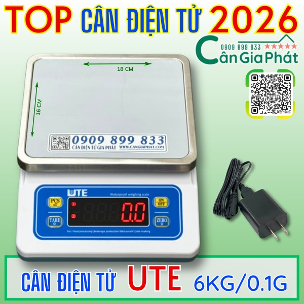 Cân điện tử 2026 - cân điện tử UTE 3kg 6kg chống nước