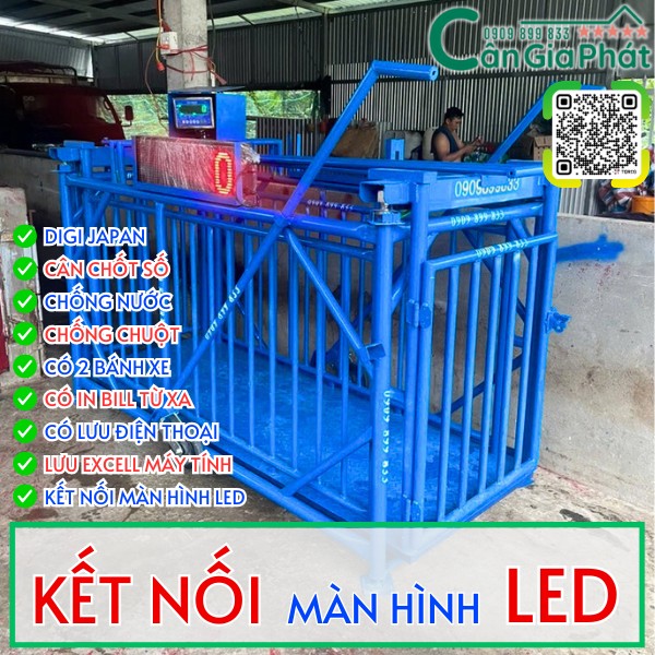 C&acirc;n điện tử c&acirc;n heo kết nối m&agrave;n h&igrave;nh LED treo tường