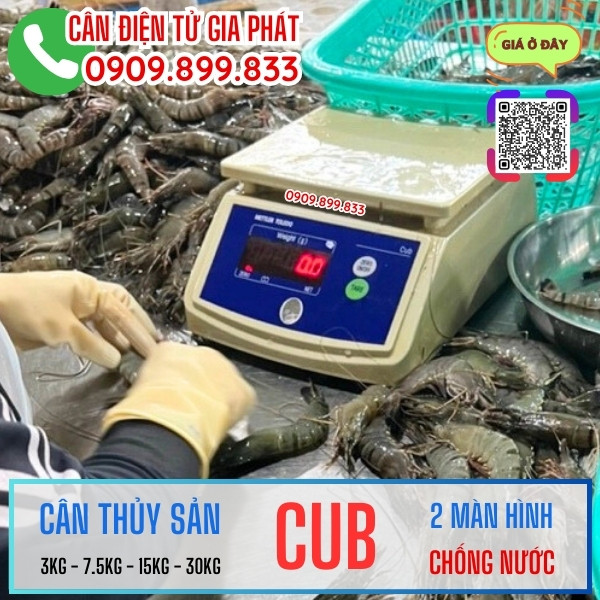 Cân thủy sản CUB 3kg 7.5kg 15kg 30kg chống nước tốt