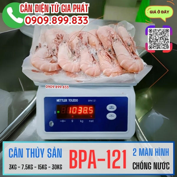 Cân thủy sản Mettler Toledo BPA-121 3kg 7.5kg 15kg 30kg tốt hơn