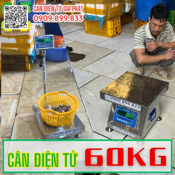 C&acirc;n điện tử 60kg inox chống nước c&acirc;n hải sản c&aacute; biển
