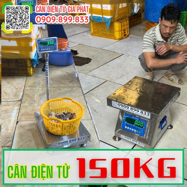 C&acirc;n điện tử 150kg inox chống nước c&acirc;n hải sản