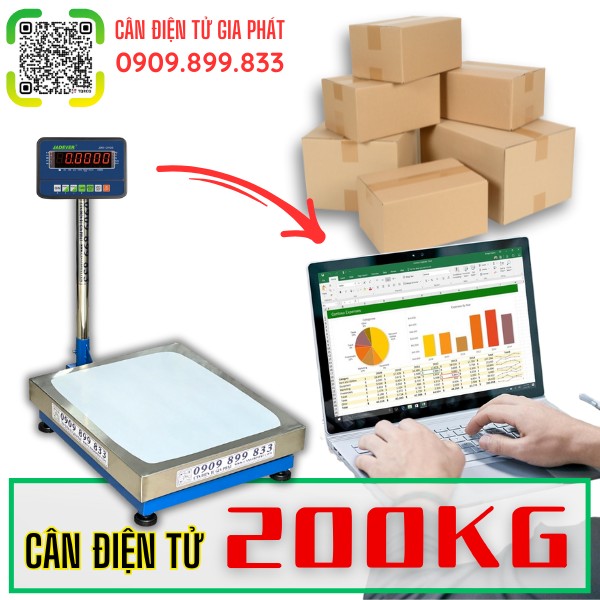 Cân điện tử 200kg kết nối máy tinh lưu file excell