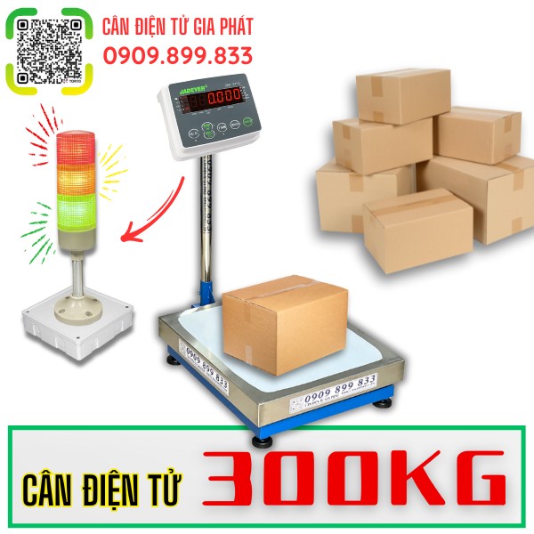 Cân điện tử 300kg kết nối đèn 3 màu báo Hi-Lo-Ok