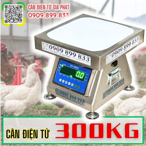 Cân điện tử 300kg cân gà vịt chốt số inox chống nước