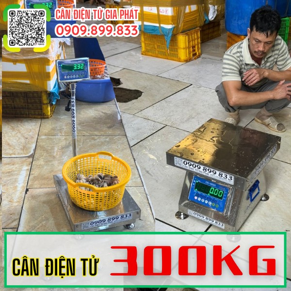 Cân điện tử 300kg cân hải sản inox chống nước