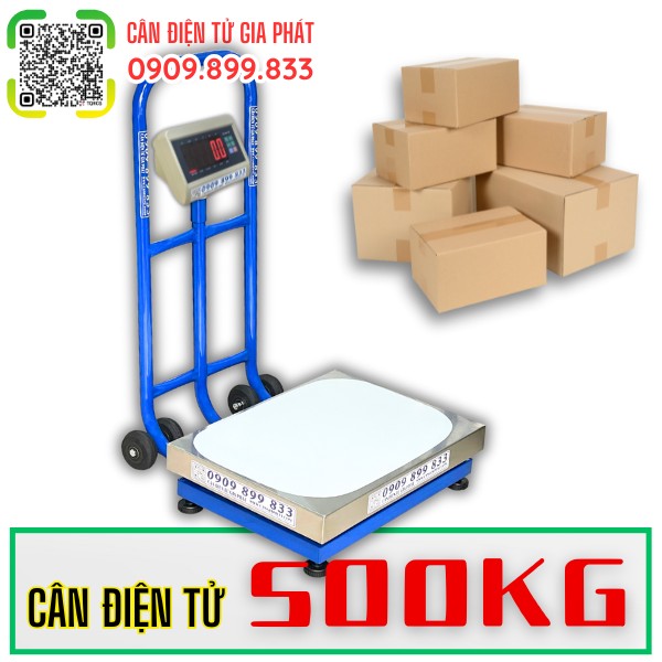 Cân điện tử 500kg có bánh xe di chuyển