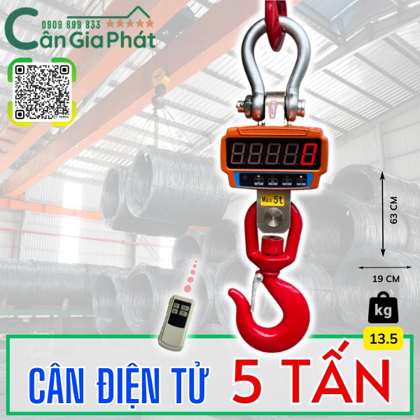 C&acirc;n điện tử 5 tấn - c&acirc;n treo 5 tấn - c&acirc;n m&oacute;c cẩu 5 tấn