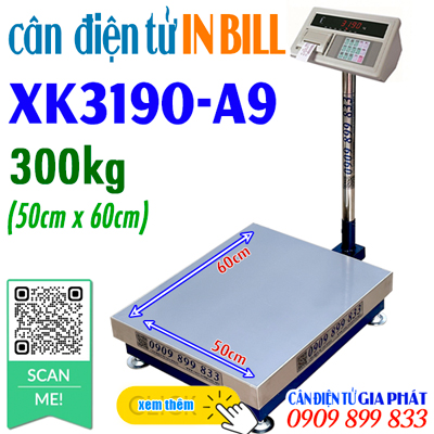 Cân điện tử XK3190-A9 300kg in bill - CÂN ĐIỆN TỬ GIA PHÁT