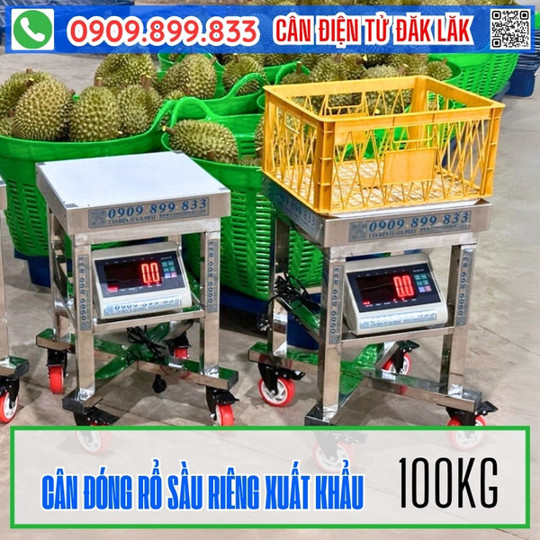 Cân điện tử ở Đăk Lăk cân sầu riêng xuất khẩu 30kg 50kg 100kg