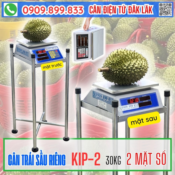 Cân điện tử Đăk Lăk - cân trái sầu riêng 30kg 2 mặt số