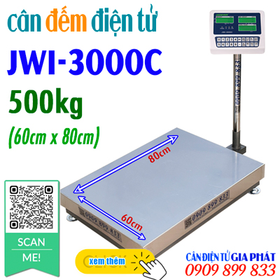 Cân điện tử JWI-3000C 500kg cân đếm số lượng